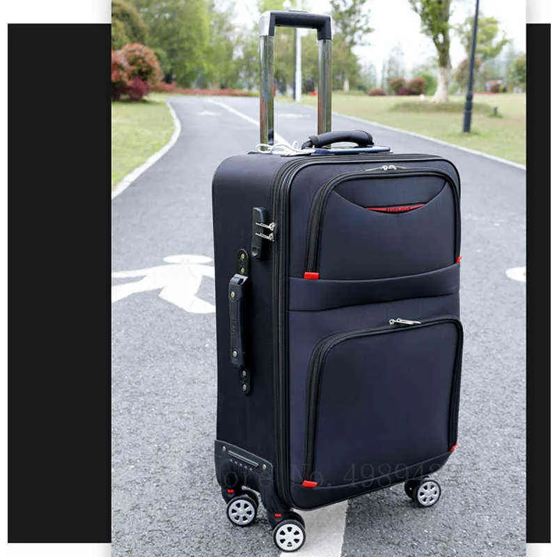 Högkvalitativ vattentät Oxford Rolling Bagage Spinner Men Business Brand Suitcase Wheels Inch Cabin Trolley Capacity J220707