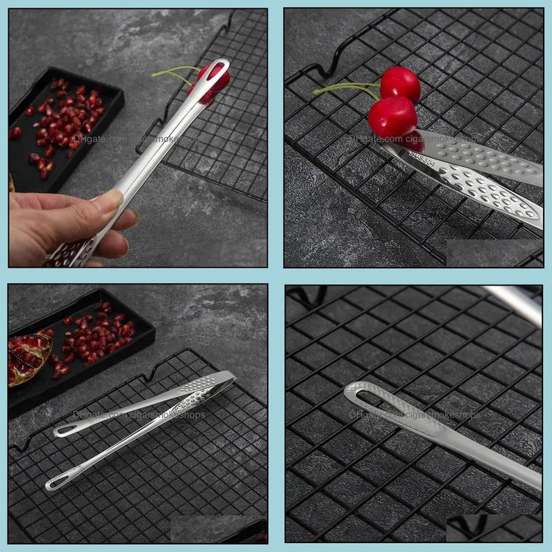 Stainless Steel Food Tongs Long Handle Non-Slip Barbecue Steak Tongs Kitchen Cooking Tools Accessories Bakeware