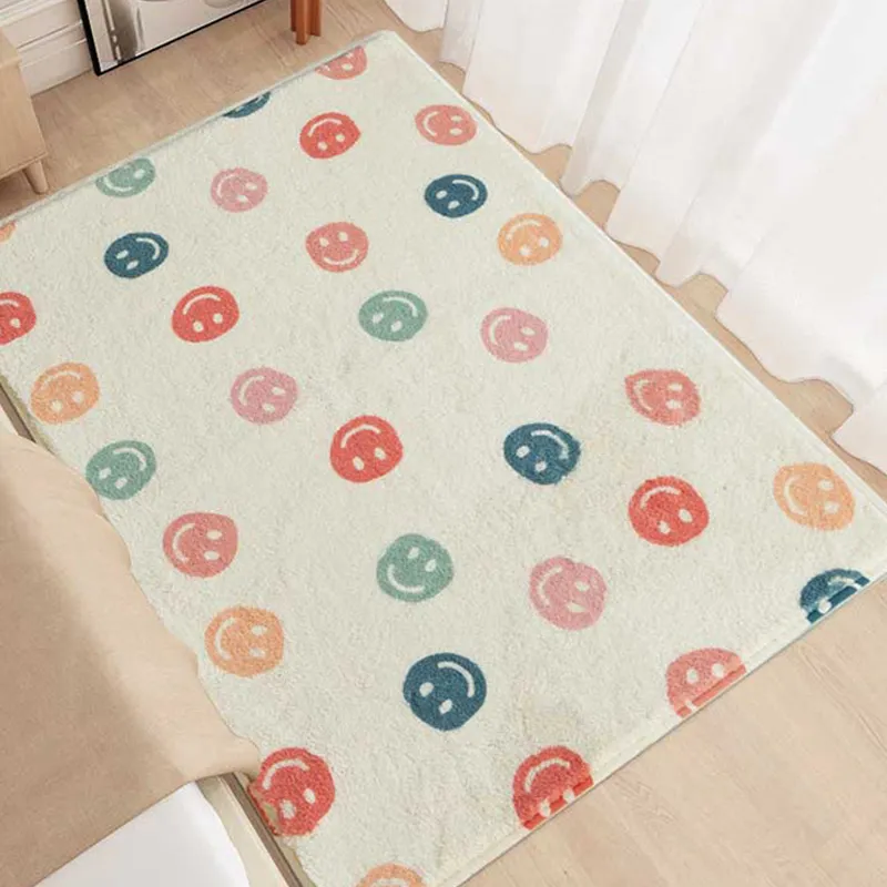 Couverture de chevet de chambre à coucher Simple et mignonne, tapis épais en Imitation cachemire pour fille, coussinet de pied de maison résistant au vent CX220402