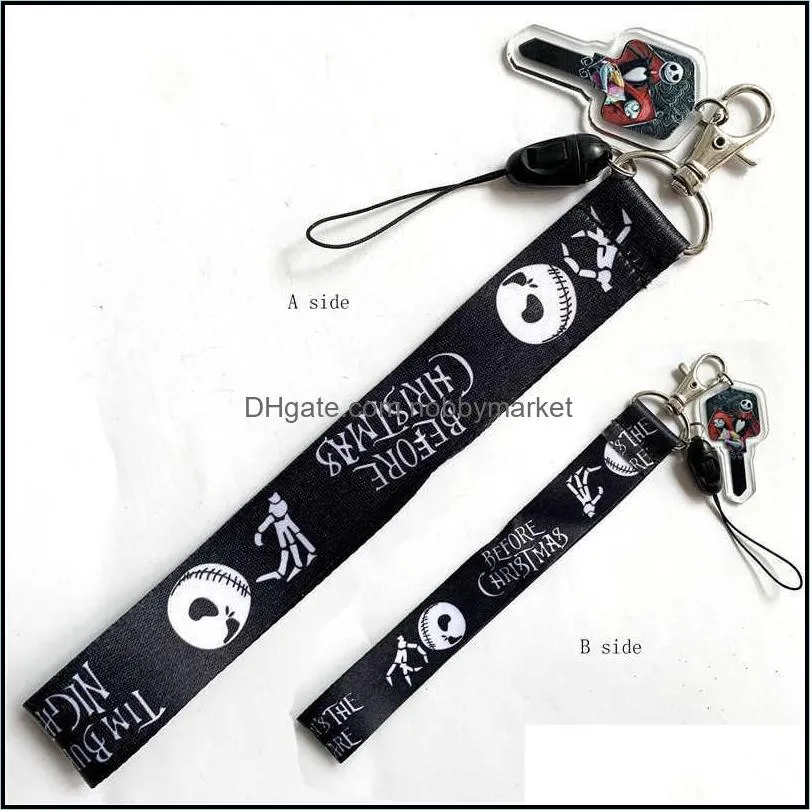 Cute Jack Mobile Phone Strap Wrist Strap Key Ring Key Hang Rope Lariat Portable Short Lanyard School Bag Keychain H1011