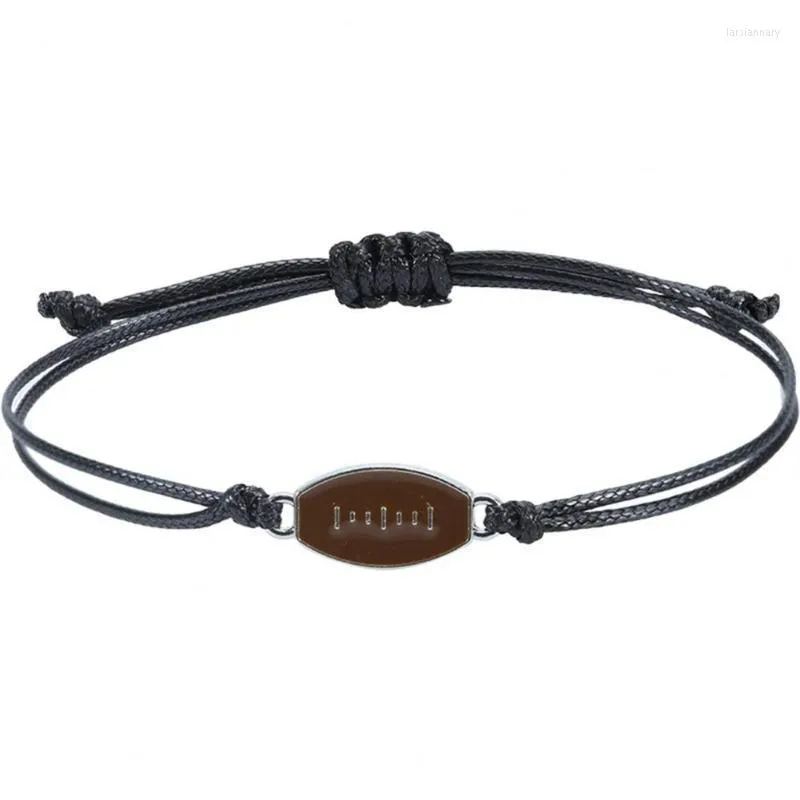 Perlenstränge Paare Freundschaftsarmband Männer Schmuck Sport Fußball geflochten Unisex verstellbare Wachslinie Fan Geschenk FootballBeaded Lars22