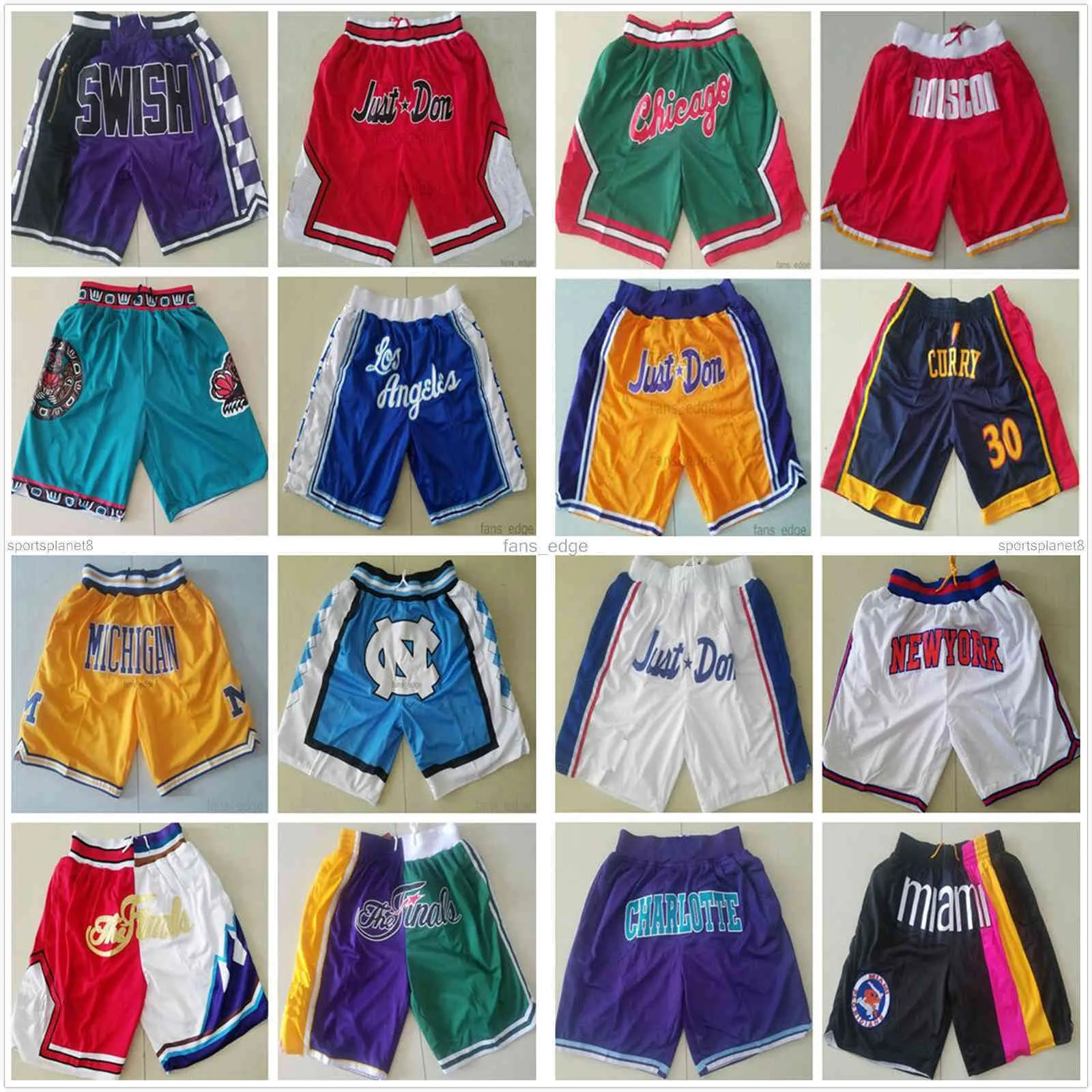 All Team Just Don Basketball Shorts MeshnbaRetro Sport Short Hip Pop