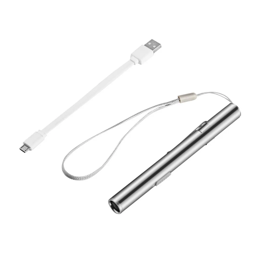 Lights Medical Handy Pen Light USB Rechargeable Mini Nursing Flashlight Stainless Steel Clip Professional
