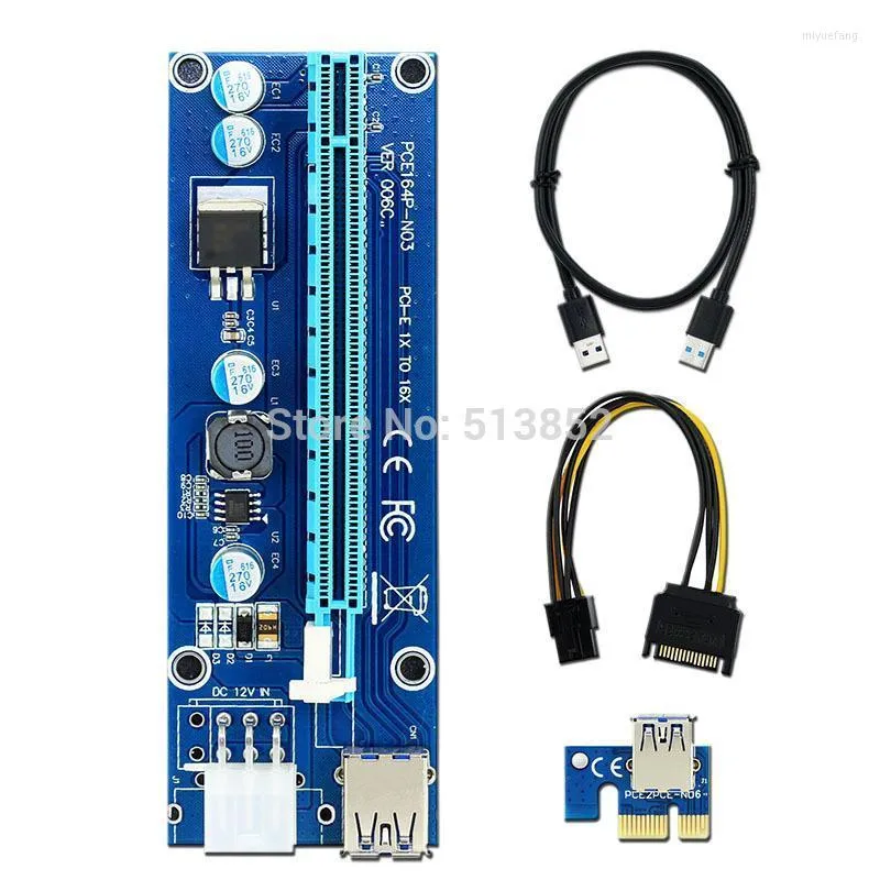 Câbles d'ordinateur Connecteurs PCIe PCI-E PCI Express Riser Card 1x à 16x Câble de données USB 3.0 SATA 6Pin IDE Molex Alimentation pour BTC Miner M