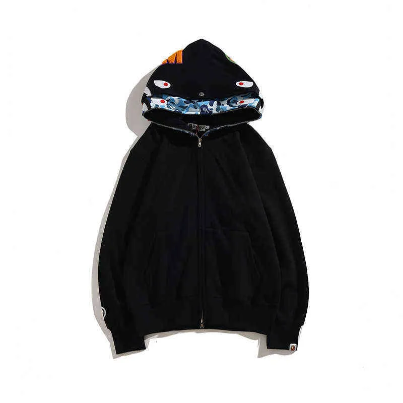 Hoge kwaliteit hoodie jas merk Chao Shark Head dubbele hoed camouflage vest heren en dames 1EUO