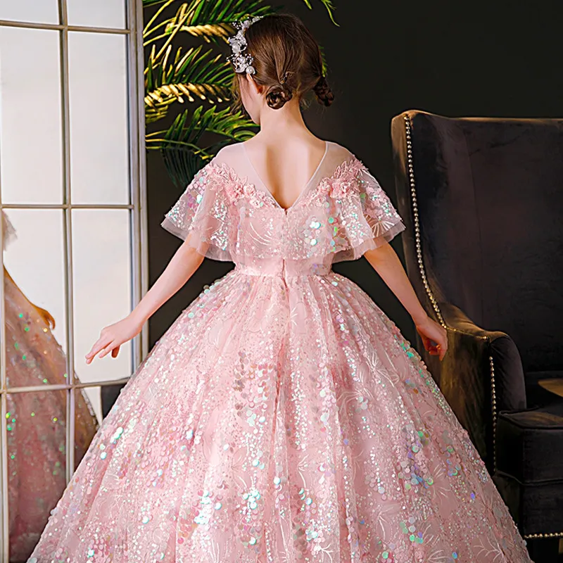 fluffy pink dress Princess Pink Fluffy Dress: Baby Girl Special Occasion Gown