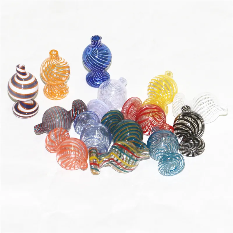 Rökning Färgad Glas Bubbla Cap Cyclone RipTide Spinning Carb Caps för Flat Top Quartz Banger Nails Water Bongs Glass Bowls