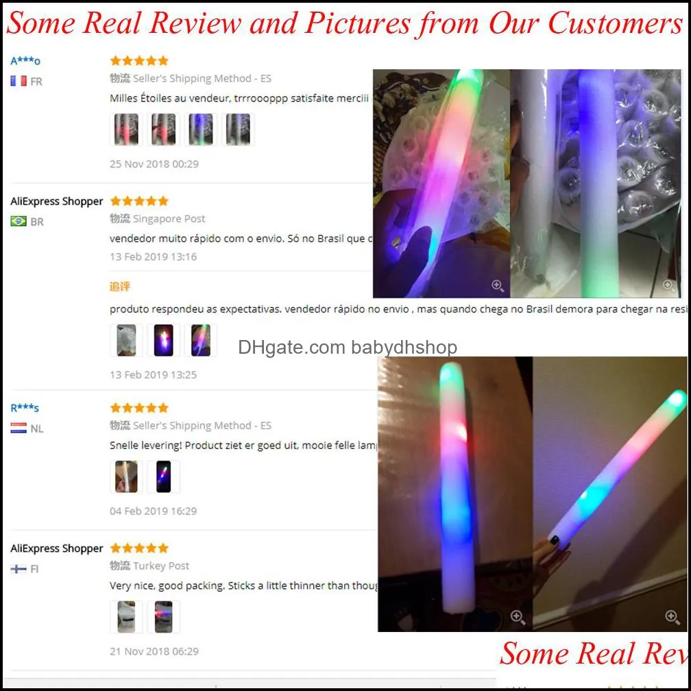 Christmas LED Colorful Light Foam Sticks Flashing Batons Green Blue Glowing Toys Festival Atmosphere Decoration Concert Prop Continuous Lighting for 10