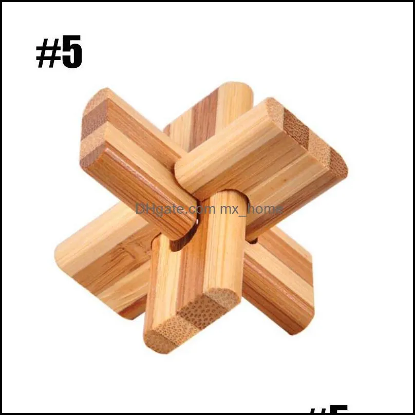 IQ Brain Teaser Kong Ming Lock 3D Wooden Interlocking Burr Puzzles Game Toy For Adults Kids