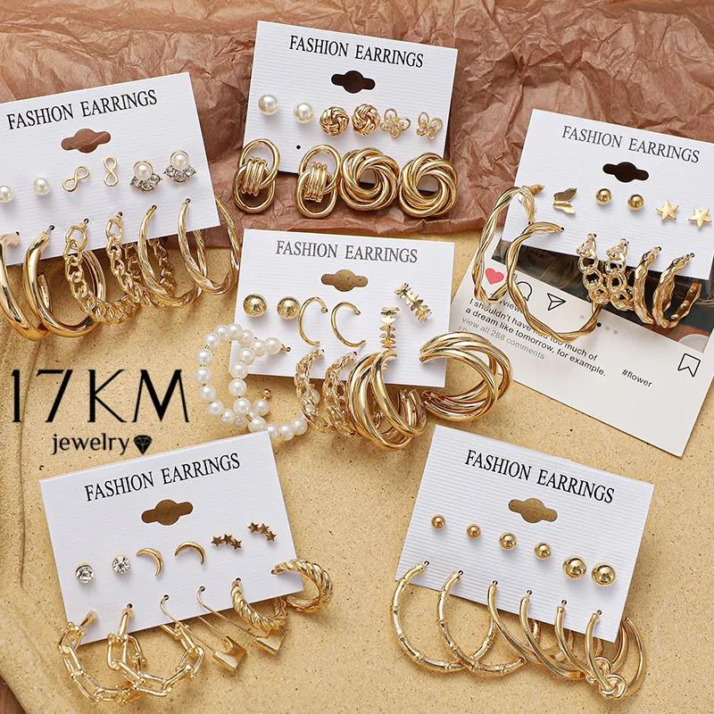 Hoop Huggie mode chaîne en or boucles d'oreilles ensemble pour femmes filles élégant Geometirc perle cercle 2022 bijoux GiftHoop