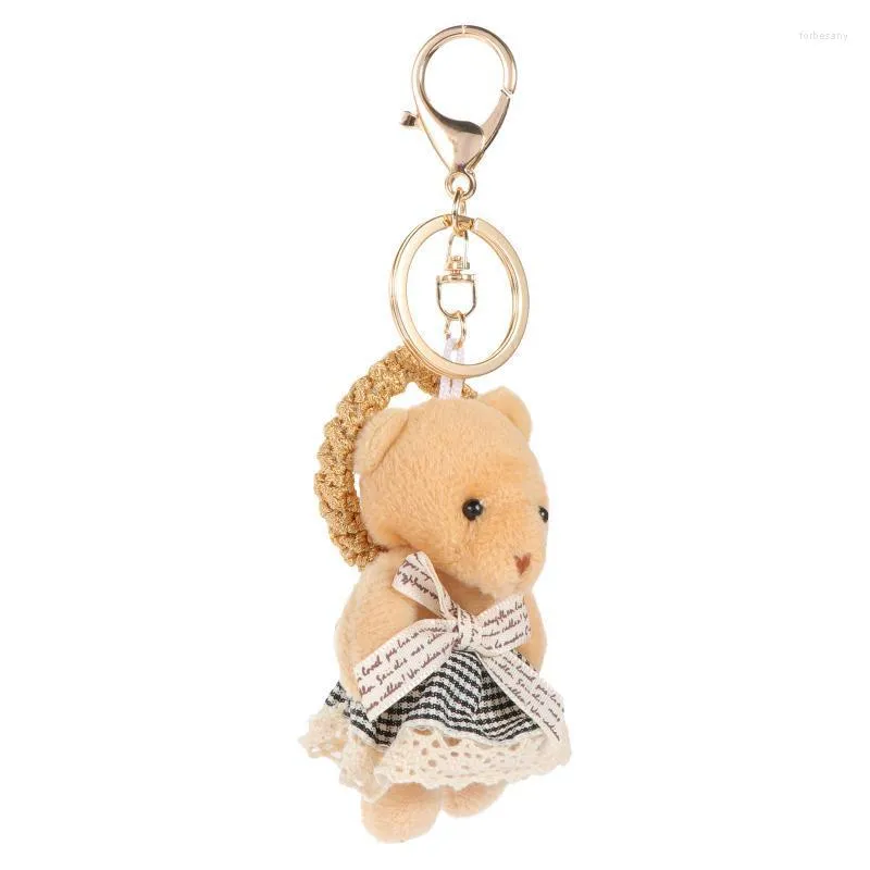 Keychains Bow Tie Bear Keychain Schattige sleutelring Pluche Schooltas PendantkeyChains FORB22