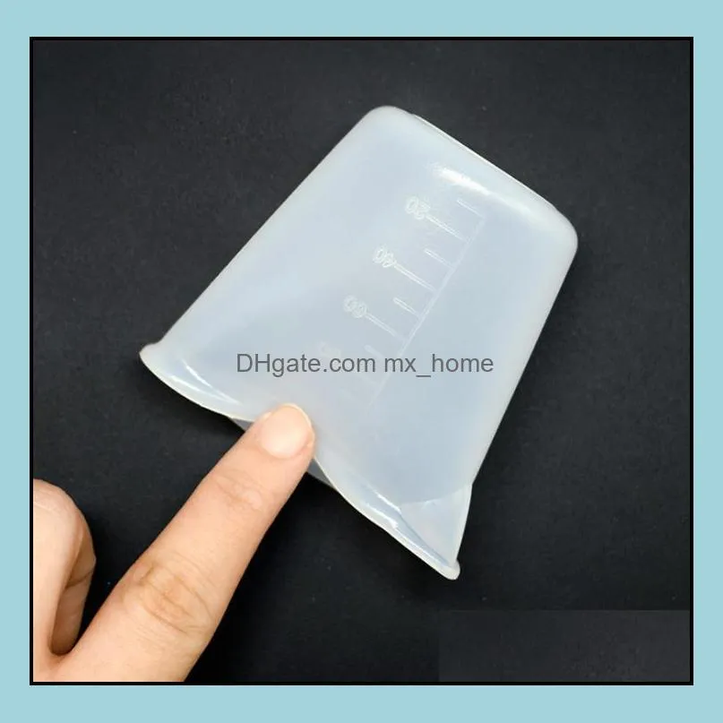 100ml measuring cup measur tools for kitchen reusable transparent glue silicone scales cups diy baking bar dining accessories sn4319