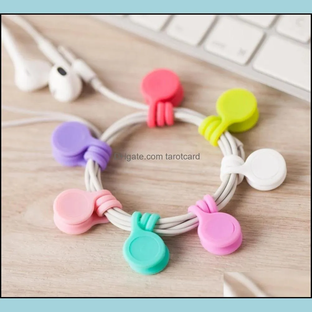 Mti-Function Sile Magnetic Desk Accessories Wire Organizer Phone Key Cord Clip Usb Earphone Clips Data Line Storage Holder Drop Delivery 202