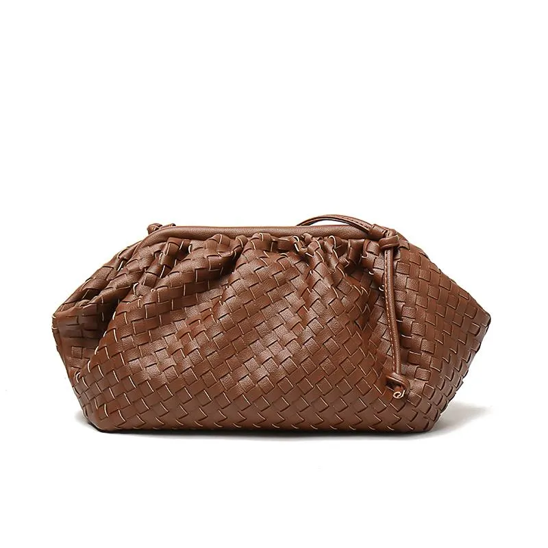 Akşam çantaları kadın örgü çanta çanta moda yumuşak deri dokuma omuz çantası tasarımcısı crossbody paketi bayan hobo bagsevening haberi