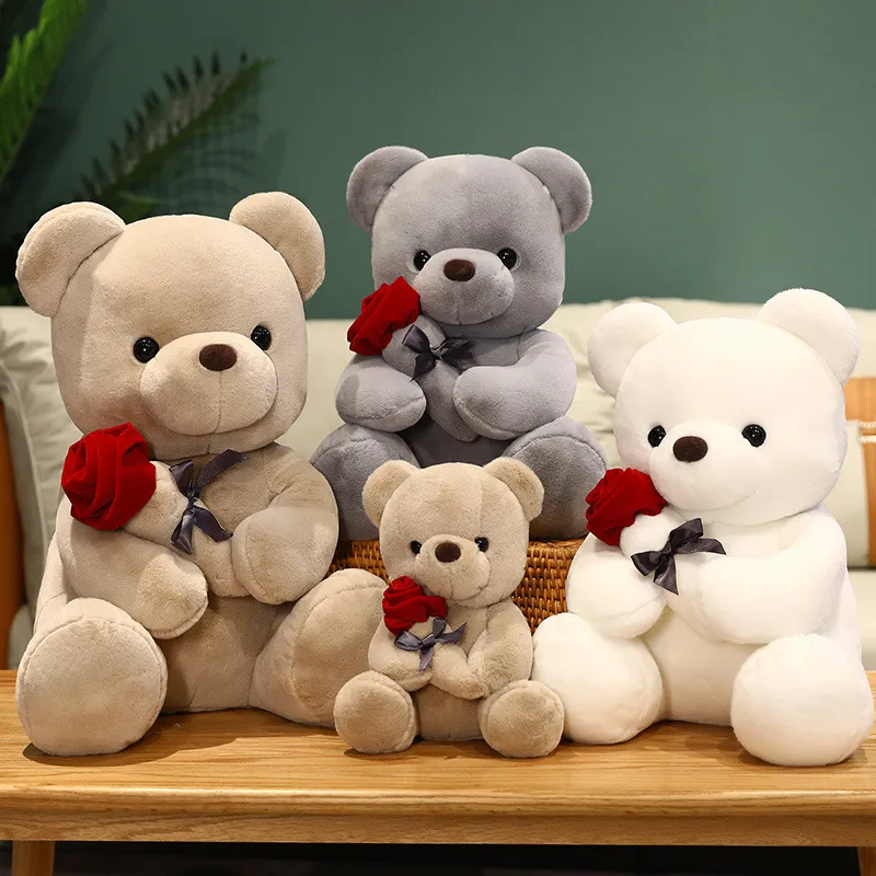 23cm plush toy cute send flower bear doll bear dolls children's day birthday gift