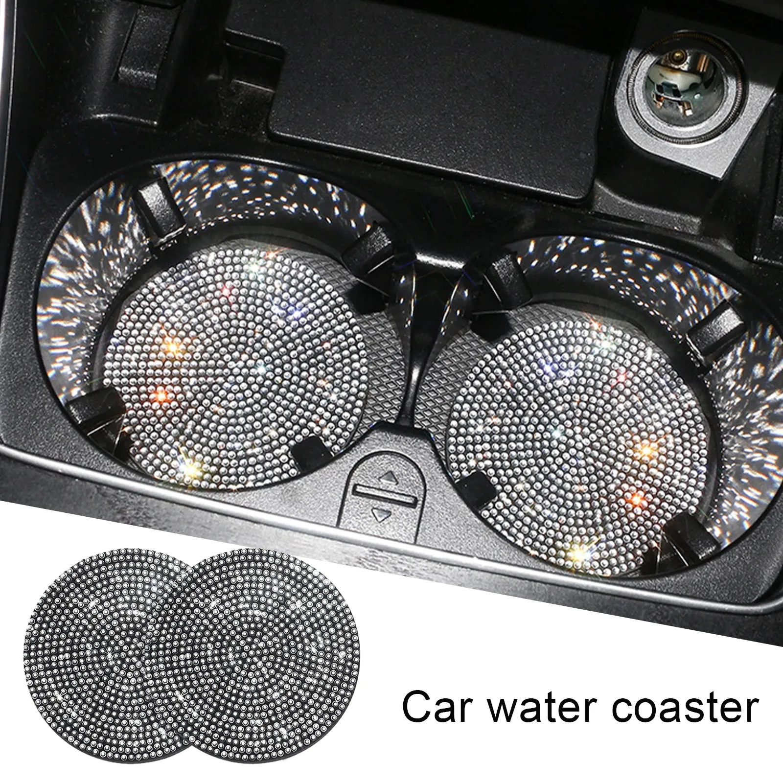 Sublimation Household Sundries 1PCS Diamond Coaster Water Cup Slot Non-Slip Mat Silica Gel Pad Cups Holder Mat Gadget Bling Car Accessories Universal Fit