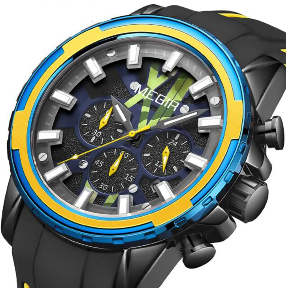 2133 Populares vendedores calientes de relojes de cuarzo para hombres Marca Tide Casual Sport 30M impermeable Multifuncional Luminoso Calendario Cronógrafo Relojes de silicona