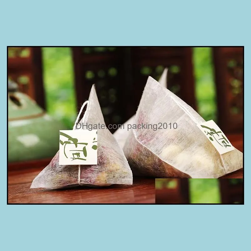 6000pcs Corn Fiber Tea Bags Pyramid Shape Heat Sealing Filter Teabags PLA Biodegraded Tea Filters 5.8*7cm SN2098