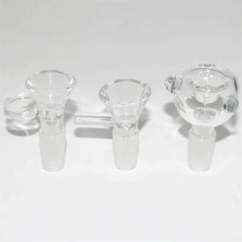 Glass Slides Bowl Pieces Bongs Bowls Funnel Rig Hookahs Accessories Quartz Banger 14mm Male Female Heady Smoking Water pipes dab rigs catchers