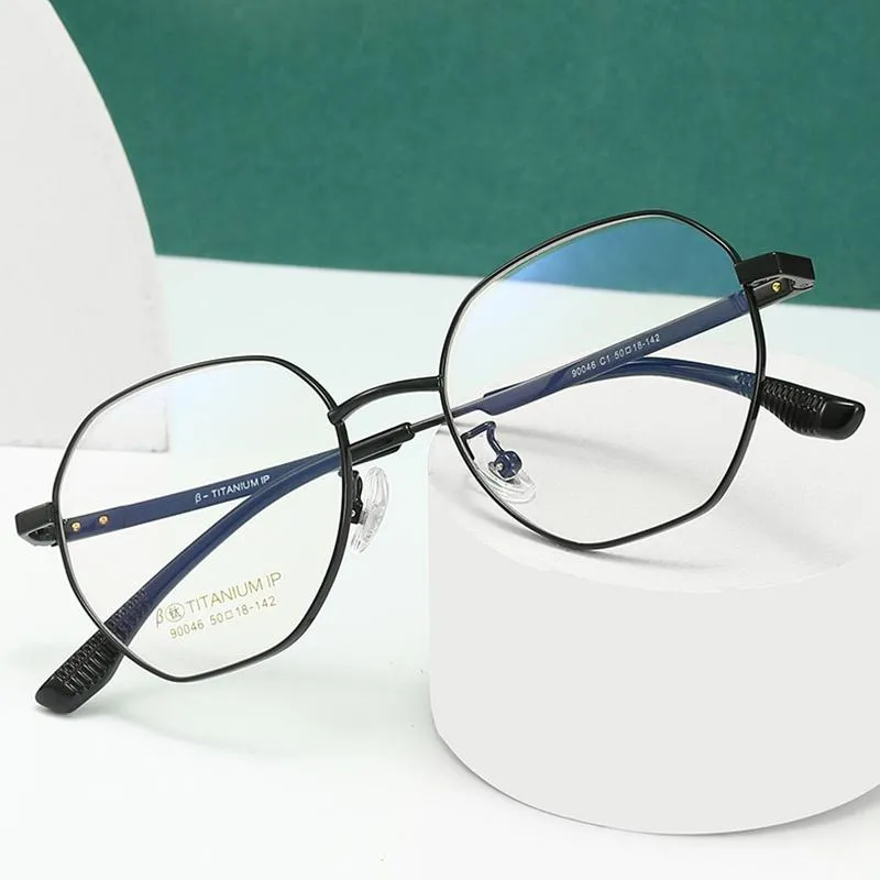선글라스 레시피 블루 라이트 차단 안경을 가진 림 광학 안경 프레임 남성 처방 안경 퓨레 티타늄 90046