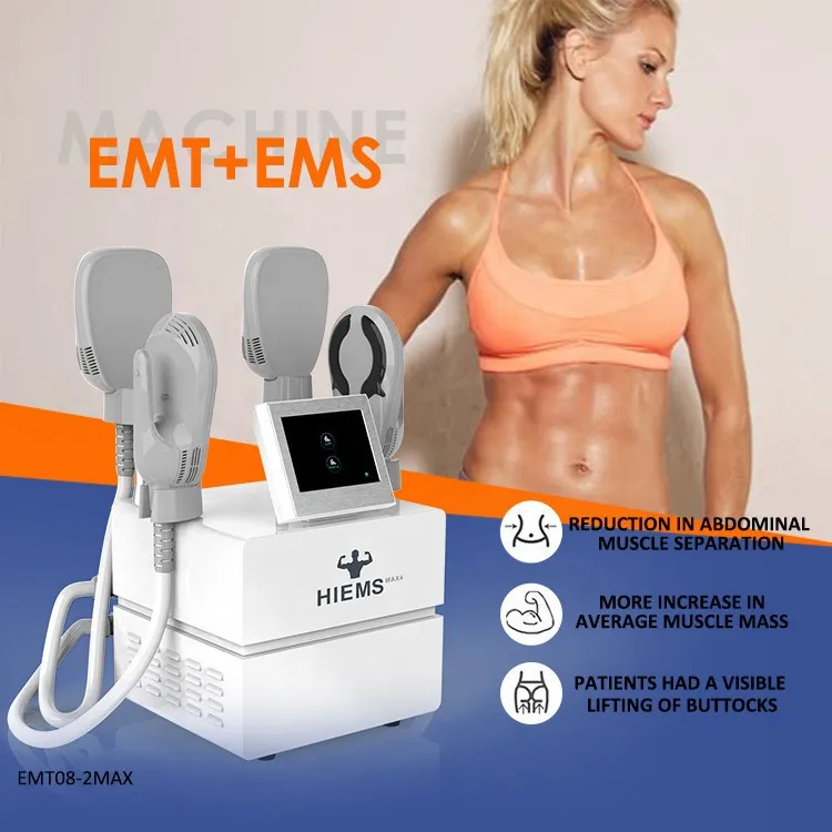 Magnetyzm Wave Mięśni Budynek Odchudzanie Sprzęt kosmetyczny Hiemt EMT + EMS 4 Aplikator Hiems spalić Maszyna do kształtowania mięśni EMS Fitness Ciała maszyny