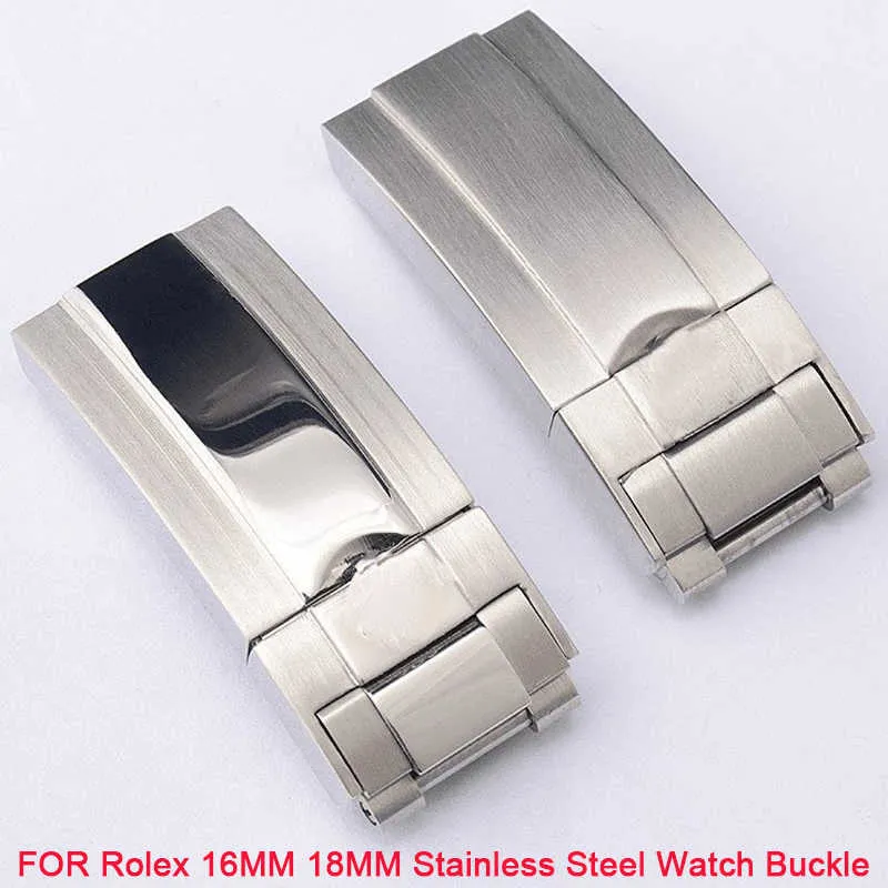 FOR Rolex 16MM 18MM Stainless Steel Watch Band Buckle Strap Clasp Accessories Buckle Without Logo Brushed Metal Watchbands