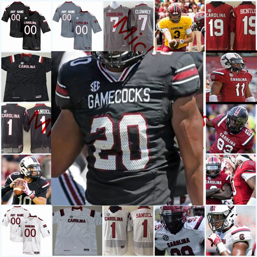 NCAA Custom UOFSC zszyty koszulka futbolu uniwersyteckiego 15 Collin Hill 43 Parker White 11 Zaquandre White 22 John Dixon 10 Rodricus Fitten Jerseys