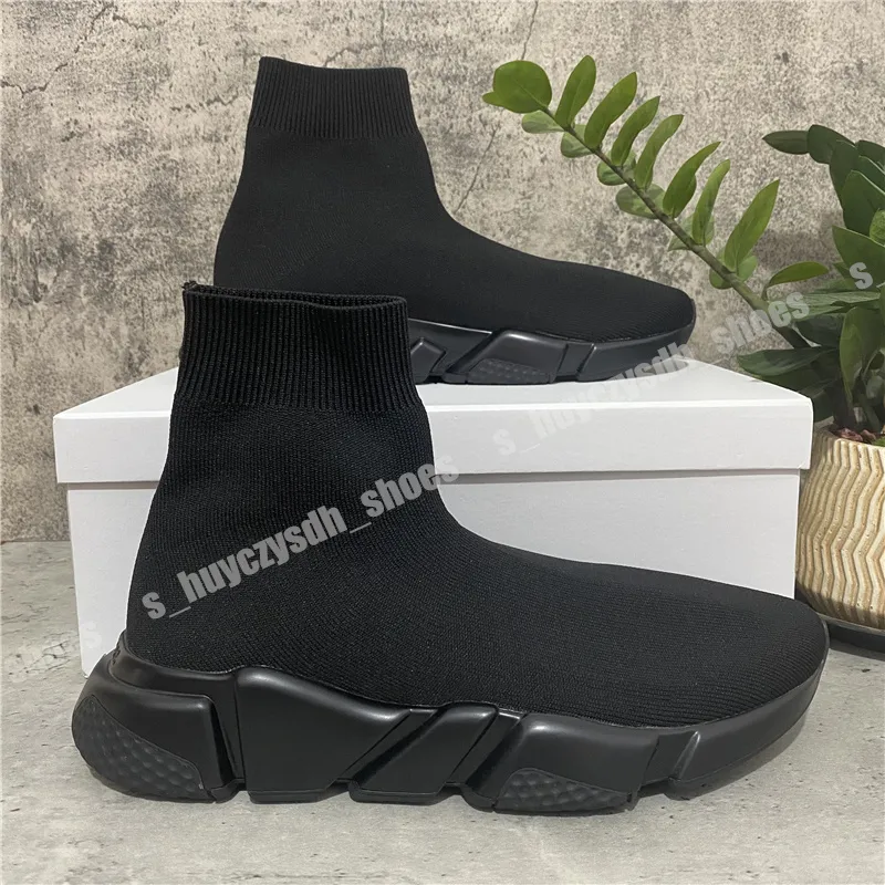 Con caja Zapatos casuales de calidad superior Speed Trainer Walking Hombres Mujeres Negro Moda Zapatillas de deporte Tamaño 36-45