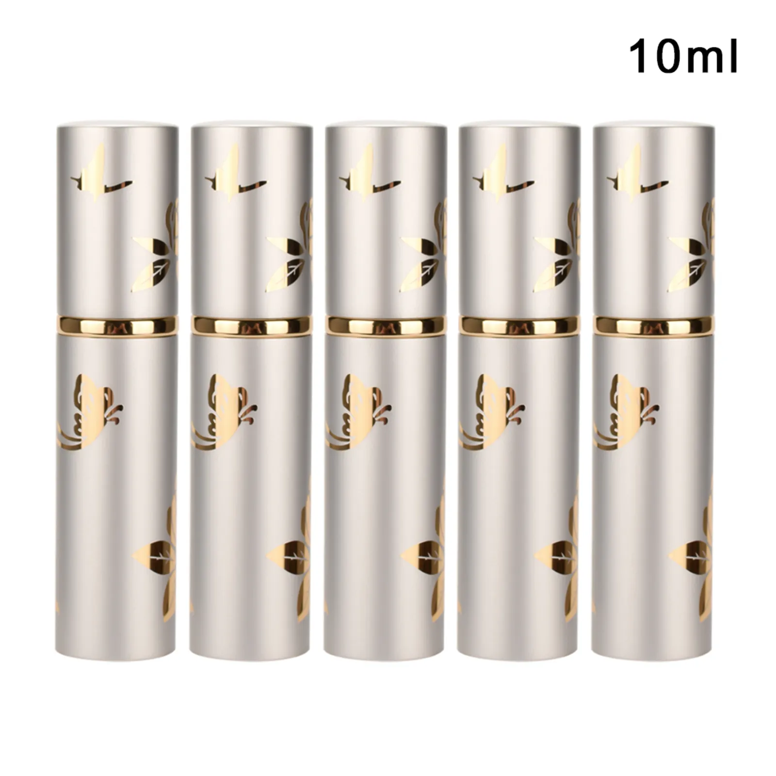 10ML Butterfly Love Flower Perfume Bottle Spray Metal Empty Bottle 5pcs