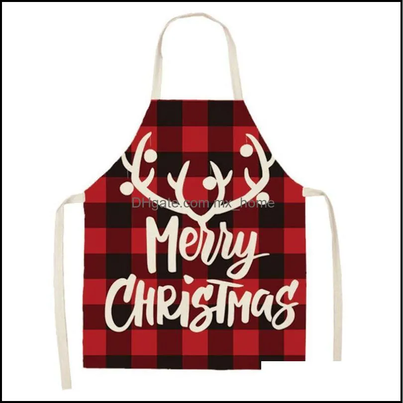 creative christmas printed women kitchen aprons waterproof cooking oil-proof cotton linen antifouling chef apron