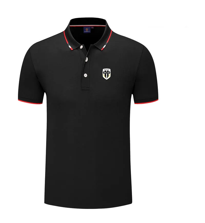 Angers SCO Herren- und Damen-POLO-Shirt aus Seidenbrokat, kurzärmeliges Sport-Revers-T-Shirt. Das Logo kann individuell angepasst werden