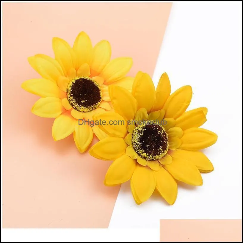 3pcs Silk Gerbera Decorative Flowers Wreaths Fake Plants Sunflower Scrapbook Diy Home Decoration Accessories Artificial jllolU