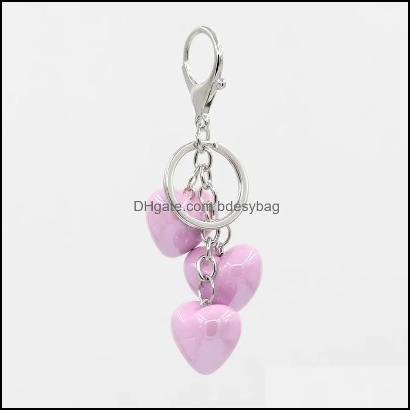 keychains vonnor jewelry keychain acrylic heart pendant mixed color key chain car women handbag accessories drop