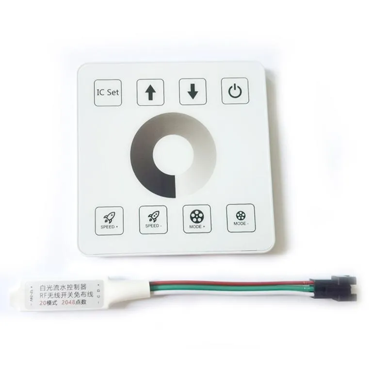 Contrôleurs RVB DC12-24V Panneau de télécommande sans fil Couleur unique Blanc/Blanc chaud Eau courante Course de chevaux 2048 Pixels WS2811 Contrôle LED