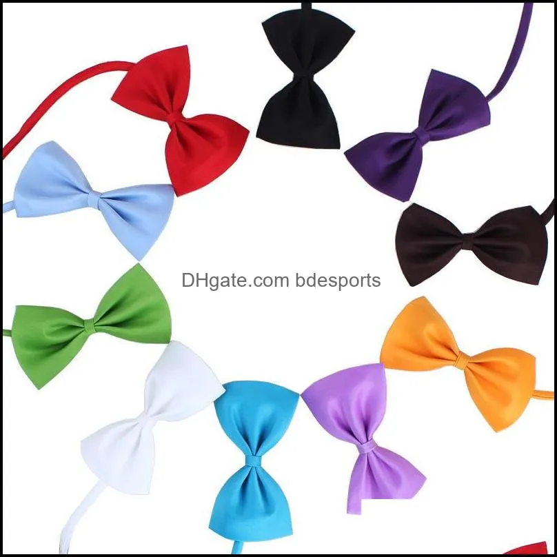 Pet tie Dog tie collar bow flower accessories decoration Supplies Pure color bowknot necktie DHL 582 R2