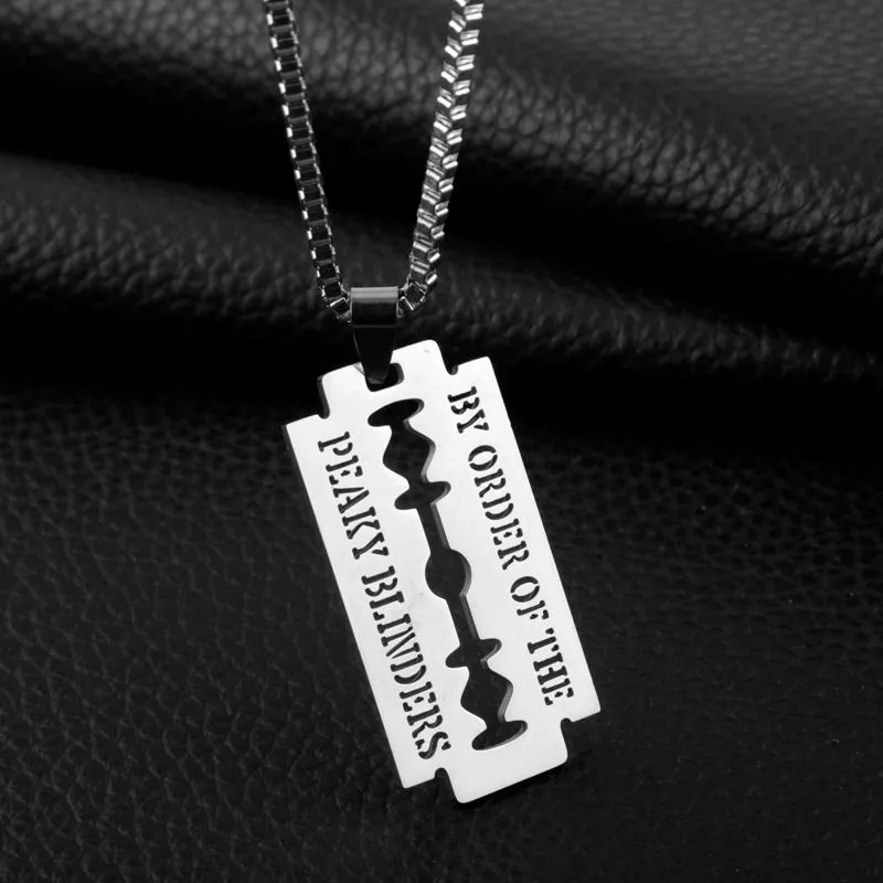 Chains Drop Movie Peaky Blinders Necklace Razor-blade Pendant Bling Chain Choker Neck Laces CollaresChains