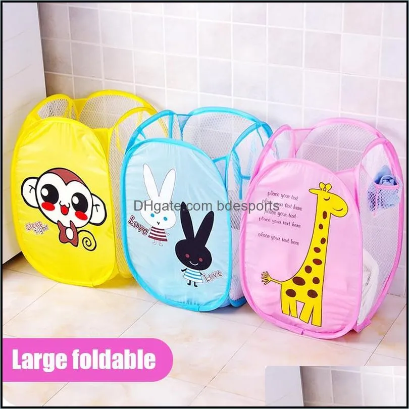 Storage Bags Cartoon Sorting Basket Folding Clothes Laundry Children Kids Toys Sundries Organizer Home StorageStorage BagsStorage