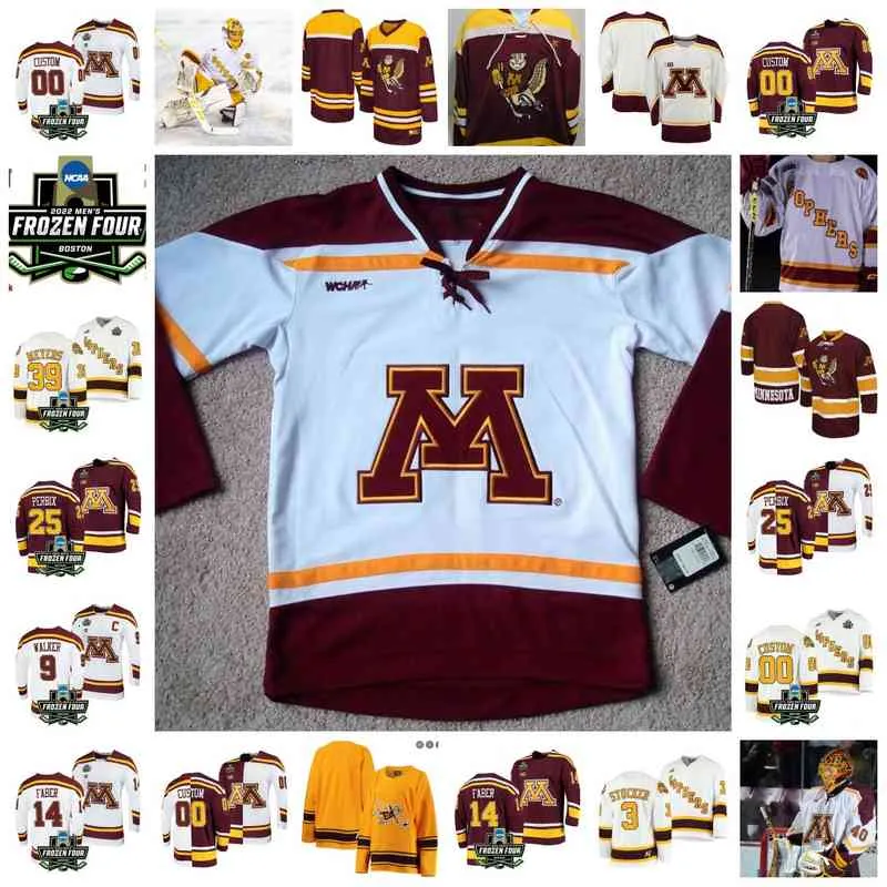 Xflsp 2022 Frozen Four Championship Minnesota Golden Gophers Maillot de hockey cousu Personnalisé 21 Emily Oden Abigail Boreen Tristana Tatur Olivia