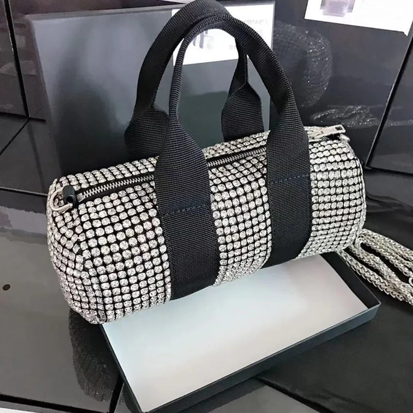 5A+TOP Designer Women Bags Large Capacity Solid Color Diamond Rhinestone Mini Pillow Bag Handbag Travel Bag