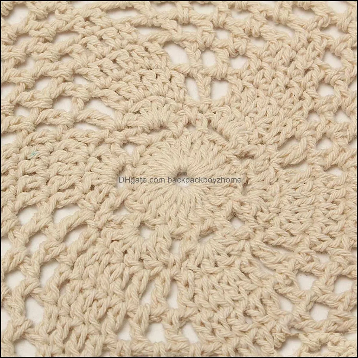 12Pcs Vintage Cotton Mat Round Hand Crocheted Lace Doilies Flower Coasters Lot Household Table Decorative Crafts Accessories 210316