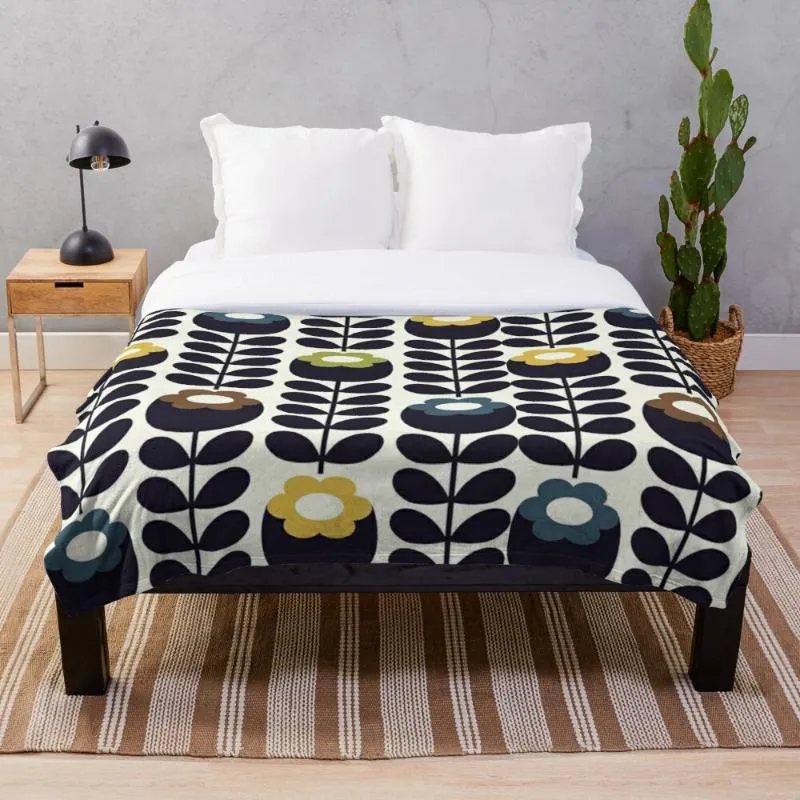 Одеяла Orla Kiely Flowers Design Throw Floyel Creative Printed Soft Banath для путешествий четыре сезона на открытом воздухе на Bedblankets