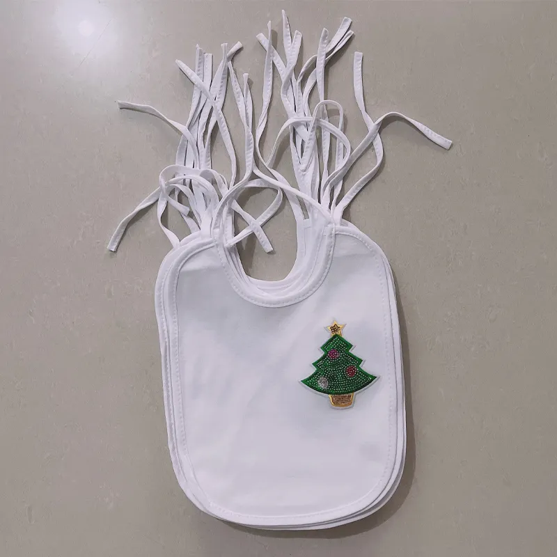 Noël bébé bavoirs pour cadeau infantile enfant en bas âge coton imperméable burp tissu père noël bonhomme de neige arbre de noël alimentation bavoir