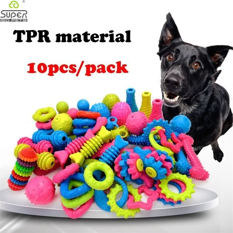 10st slumpmässigt valpdjur leksaker för små hundar gummi resistens mot bett hund leksak tänder rengöring tugga träning leveranser 220510