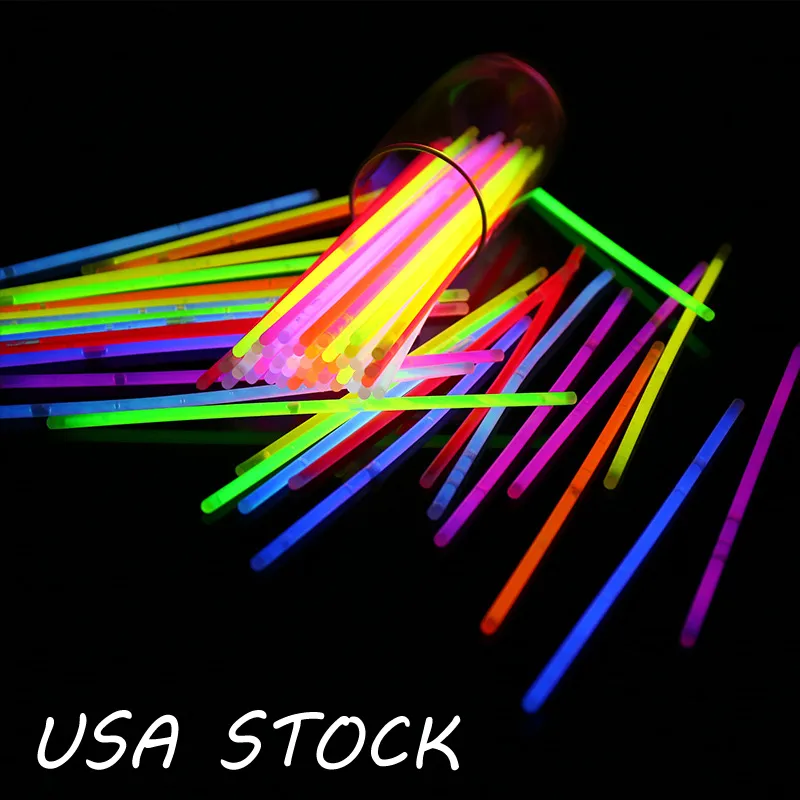 Novelty Lighting Glow Sticks Bulk Ultra Bright Party Pack 8 inch with Connectors Glow in The Dark Supplies Emergency Light Neon Bracelets Necklaces Usastar