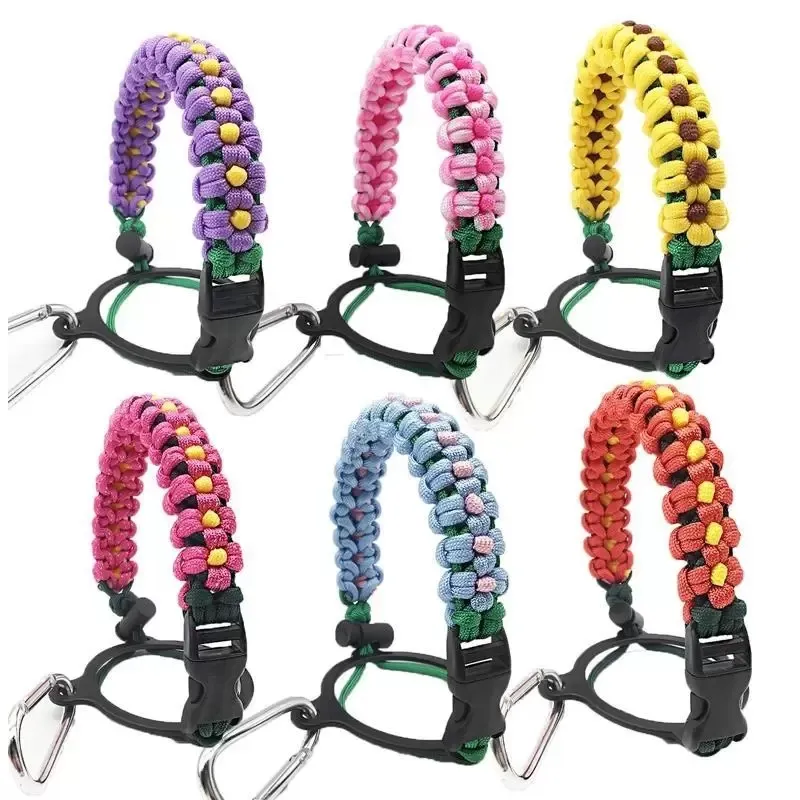 Wyjuan Wasserflaschengriff Aus Paracord - Mit Karabiner Für Outdoor, Camping & Sport