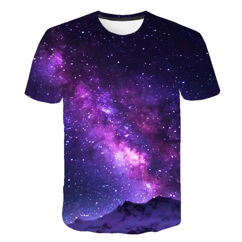 Мужские футболки 2022 летняя фиолетовая галактика футболка для футболки мужская 3D-печата