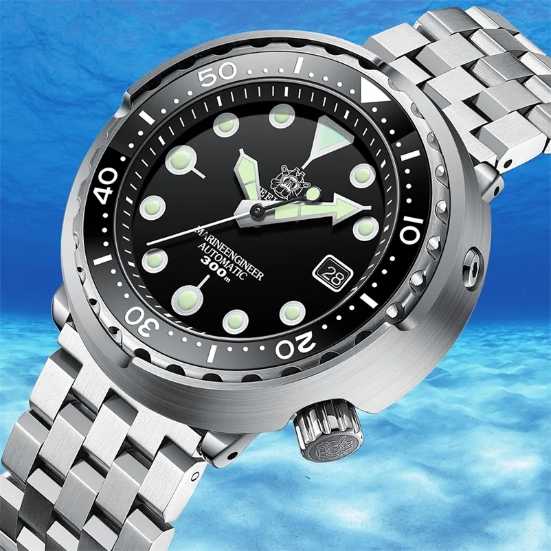 STEELDIVE SD1975 Mens Automatic Watches Men Dive Watch 300m Waterproof Mechanical Wristwatch C3 Luminous Clock Sapphire Mirror 220523