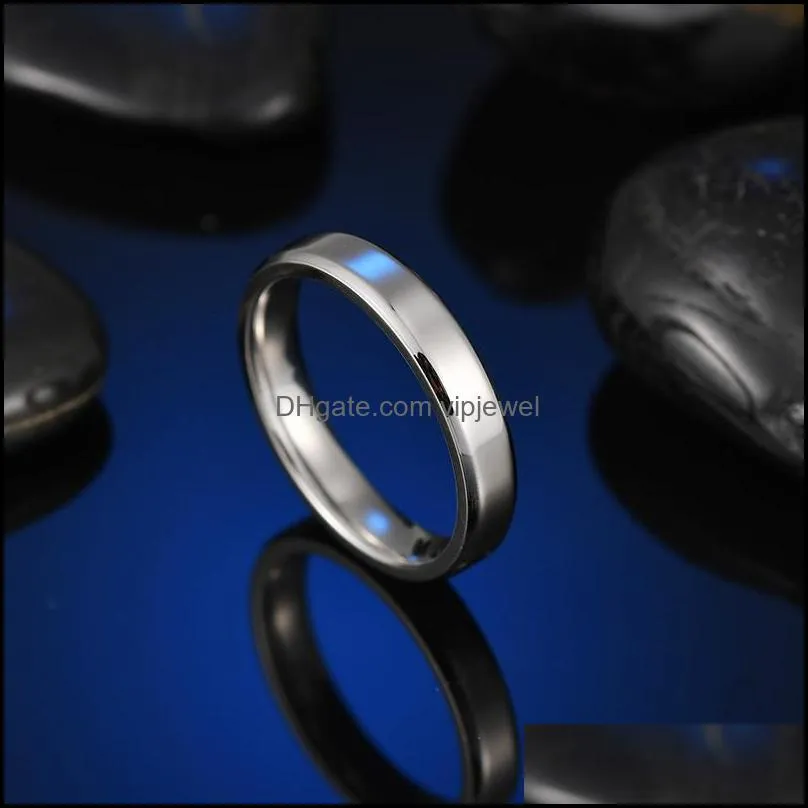 fashion 6mm stainless steel rings wedding band silver rings for men woman can diy engrave engagement rings fit size 5-13