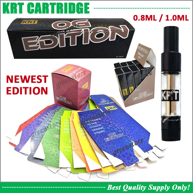 Real Hologram KRT Vape Cartridge 0.8ML 1.0ML Atomizer Thick Oil Vape