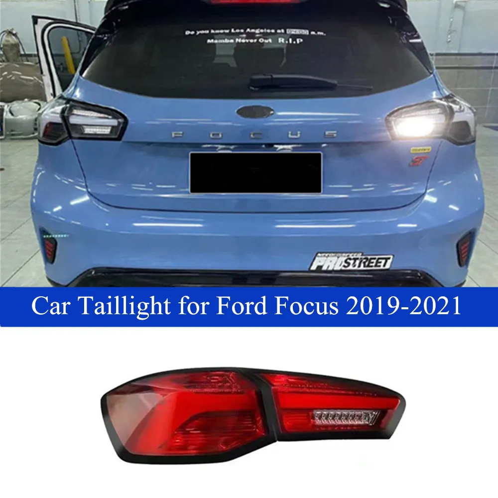 Auto Achter rennen Rem Fog Tail Light voor Ford Focus LED TAULLight 2019-2021 Dynamische Turn Signal Lamp Automotive Accessoires